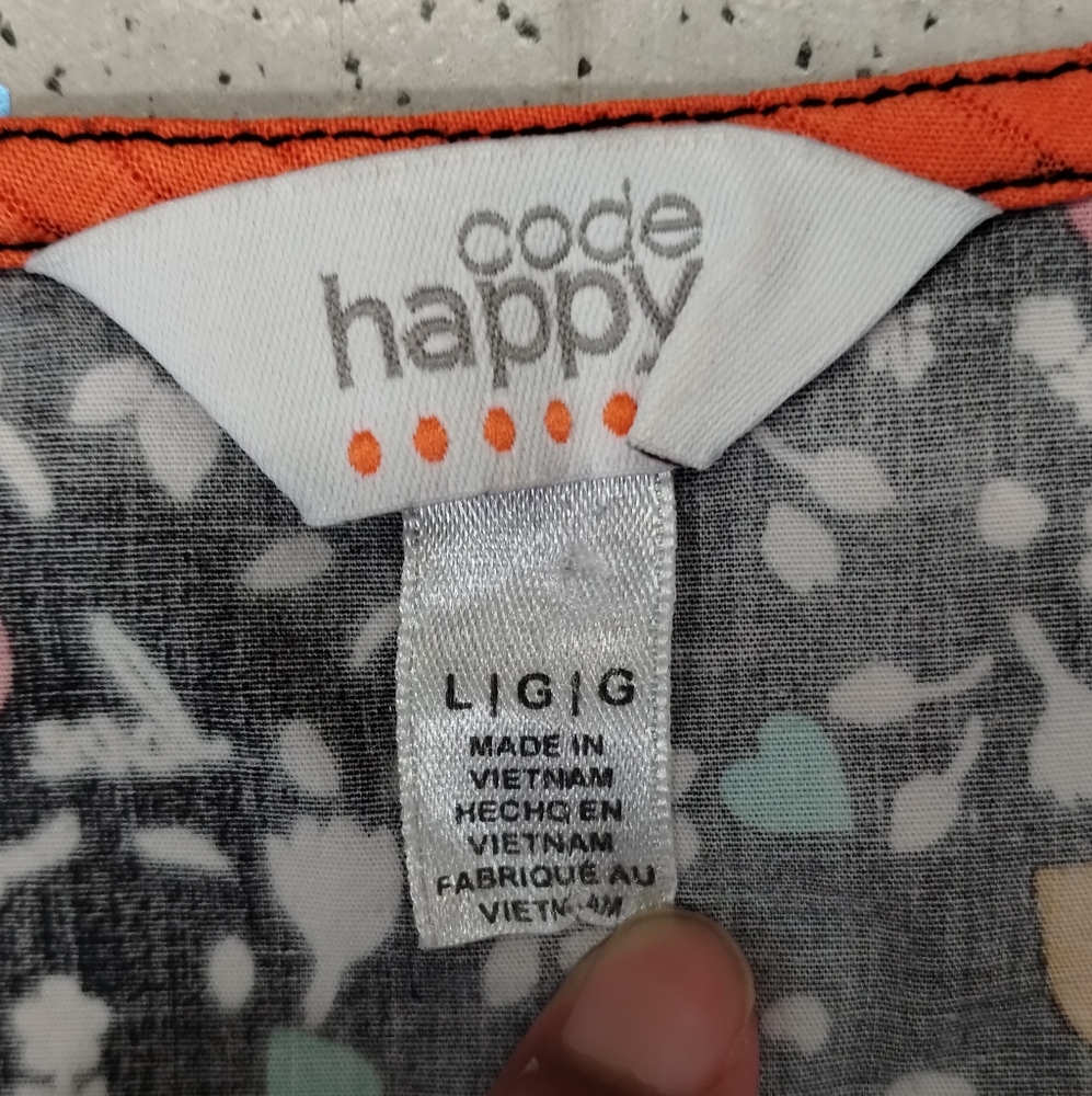 Code Happy LG Nurse short sleeve Scrub Pattern Flower Heart Love Hope Inspire - Picture 9 of 11